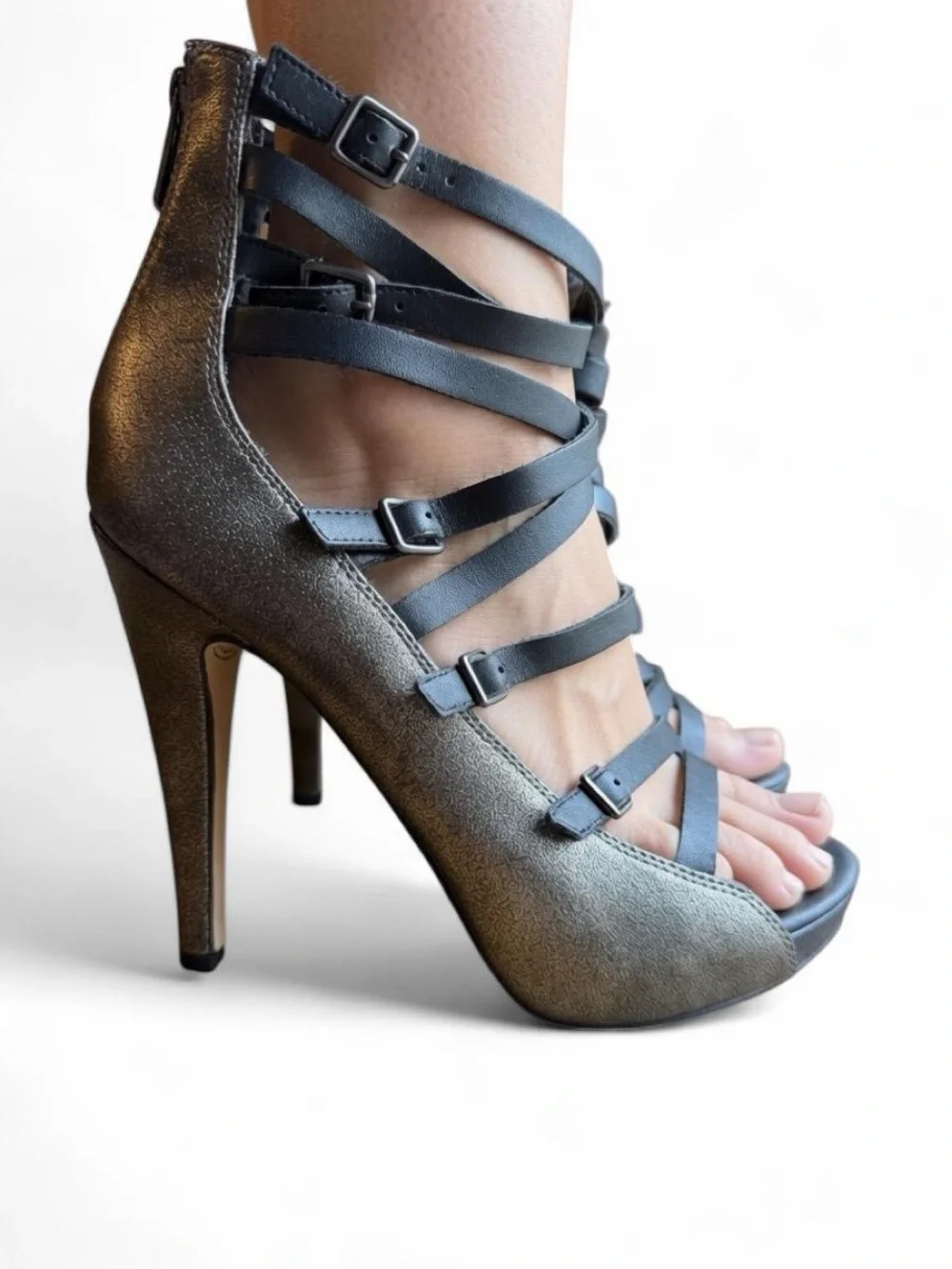 Sam Edelman Strappy Cage Heels – Size 7.5 ✨ Bold Gladiator Style Stilettos